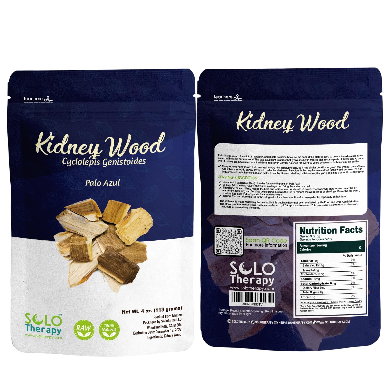 Palo Azul Tea – 4 oz Blue Stick Bark & Wood Chips, Kidney 4 Ounce (Pack of 1)
