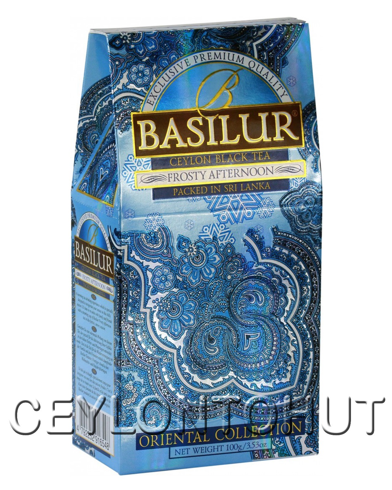 Frosty Afternoon Black Tea with white & blue cornflower Loose Leaf 100g Basilur