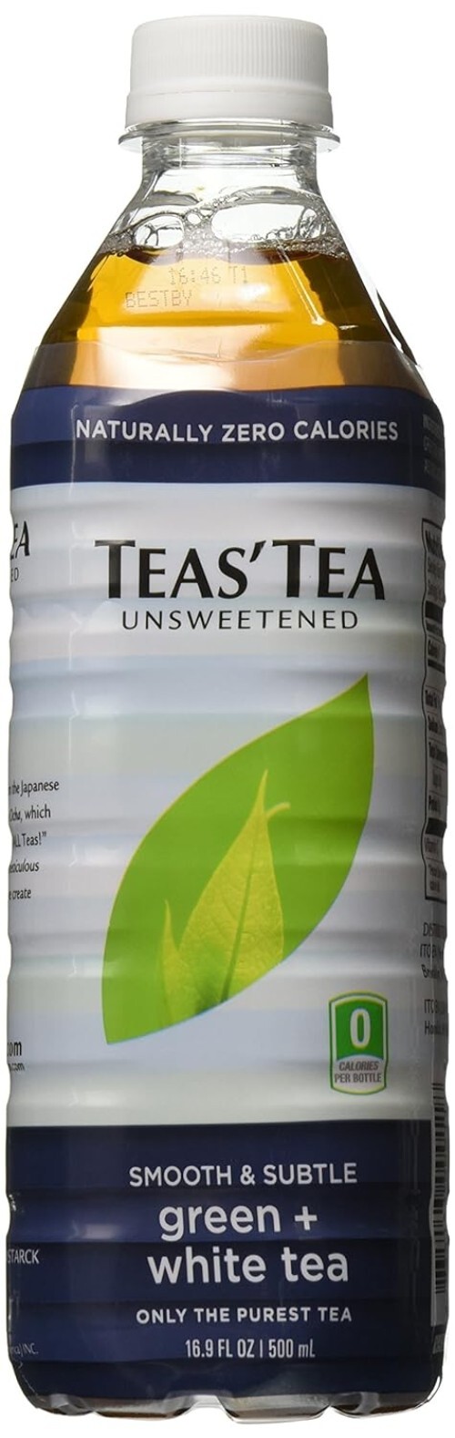Zero-Calorie Organic Green + White Tea — 12 x 16.9 Fl Oz Pack for Healthy Living