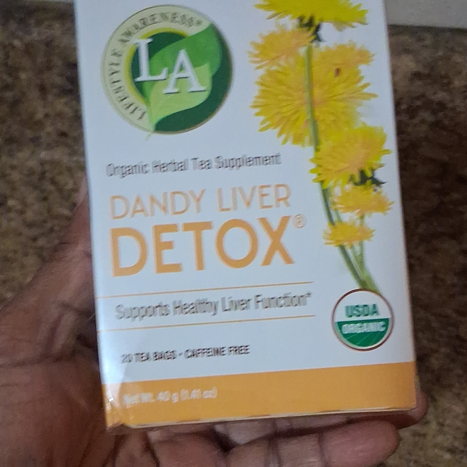 LA Dandy Liver Detox Herbal Tea USDA Organic Caffeine Free Pantry Tea & Infusion