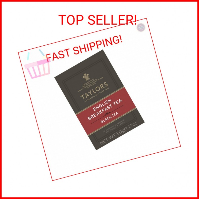 Taylors of Harrogate English Breakfast, Black Tea, Individually Wrapped Bags, 20
