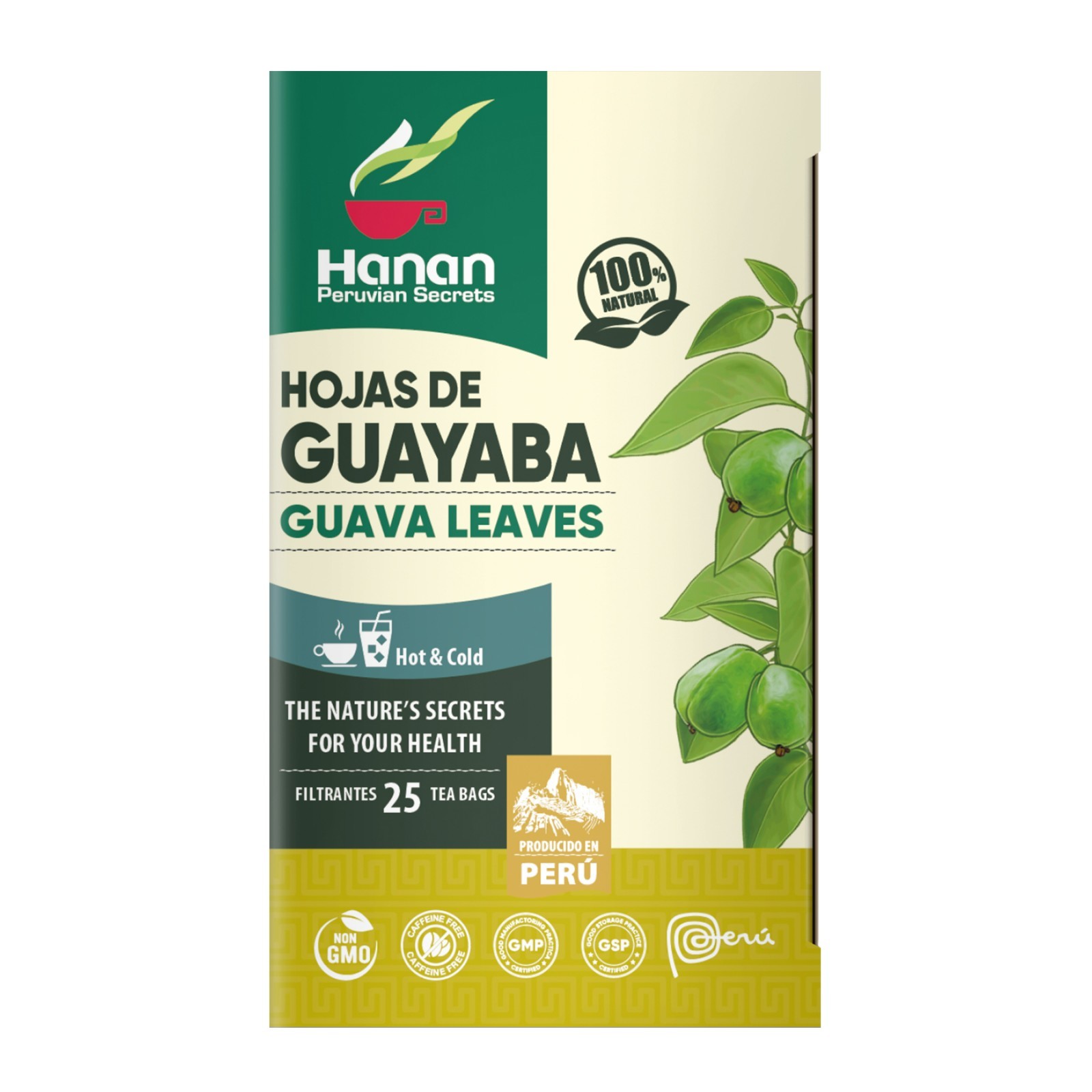 Hanan Peruvian Secrets Hojas De Guayaba Herbal Tea | 100% Natural Guava Leaves