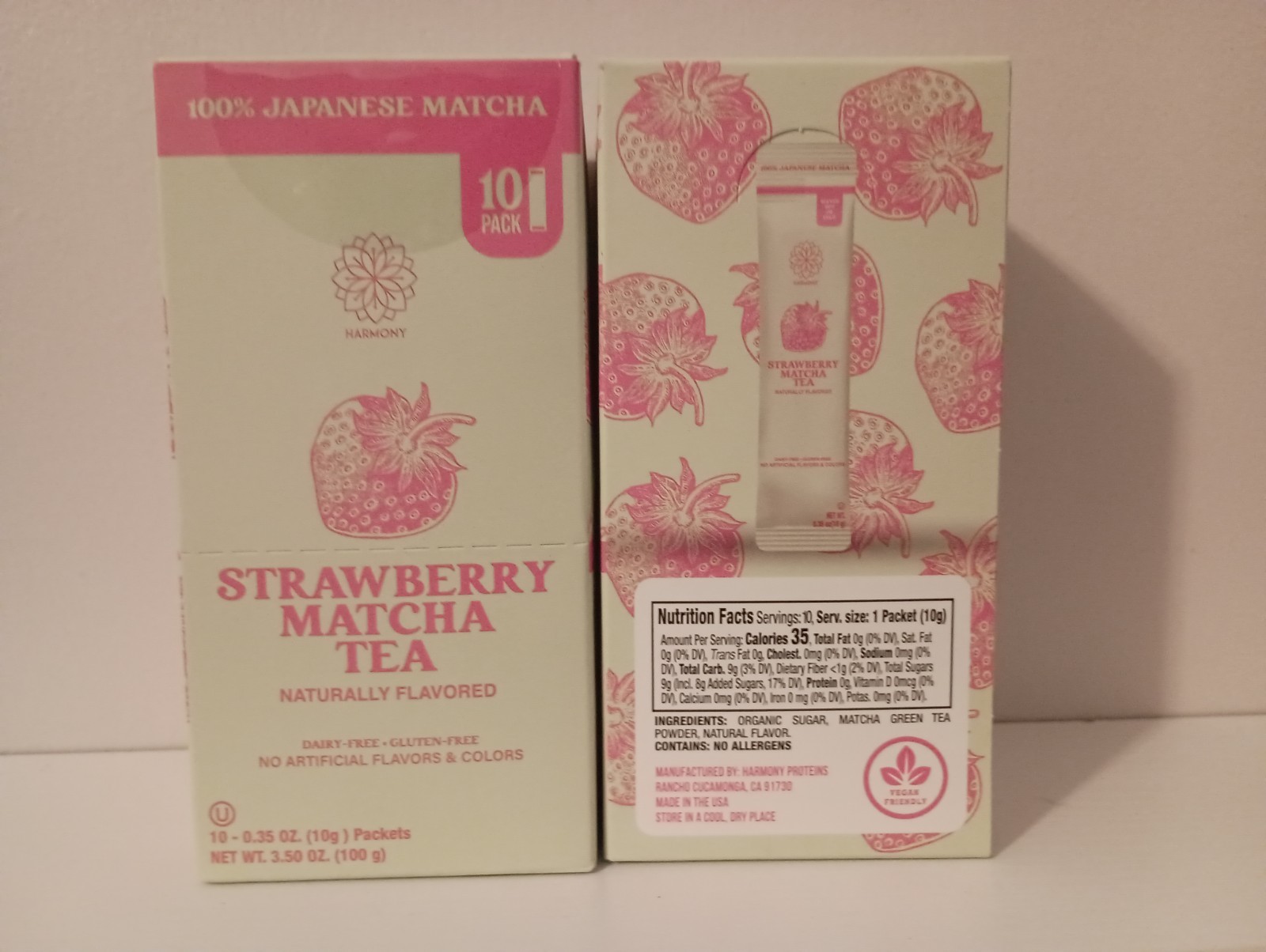 20 Harmony Strawberry Japanese Matcha, Sweetened w/ Organic Sugar On-the Go