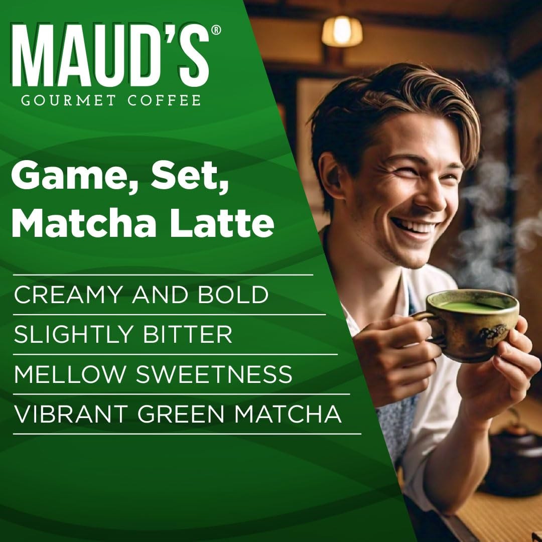 Maud’s Matcha Latte Pods, 16 ct, Recyclable Single Serve Tea Pods – Compatibl…