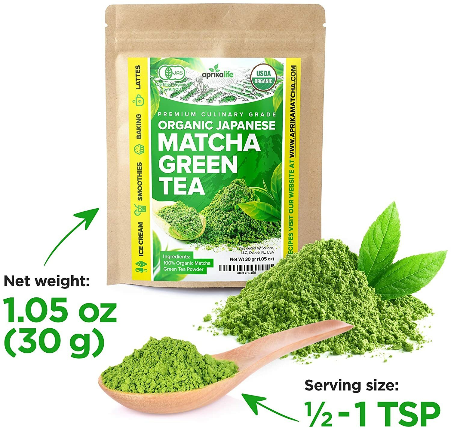Polvo.Organico De Te Verde Japones Matcha – Usda Y Jas-Organico – Autentico J