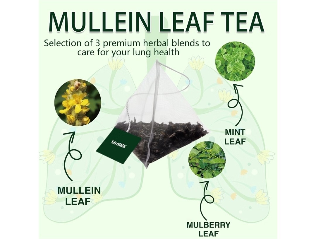 Sirdika Mullein Leaf Herbal Mixed Mint Tea Bags 20 Ct Caffeine Free Non-GMO