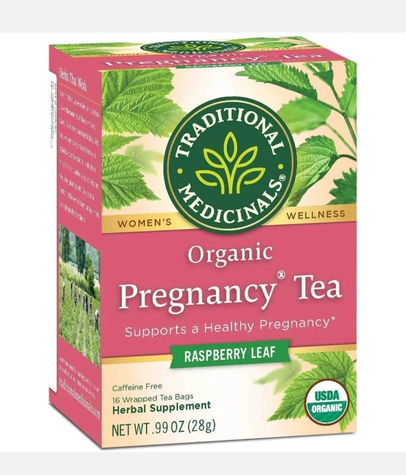 Traditional Medicinals – Organic Pregnancy Tea Raspberry Leaf – 16 Tea Bags