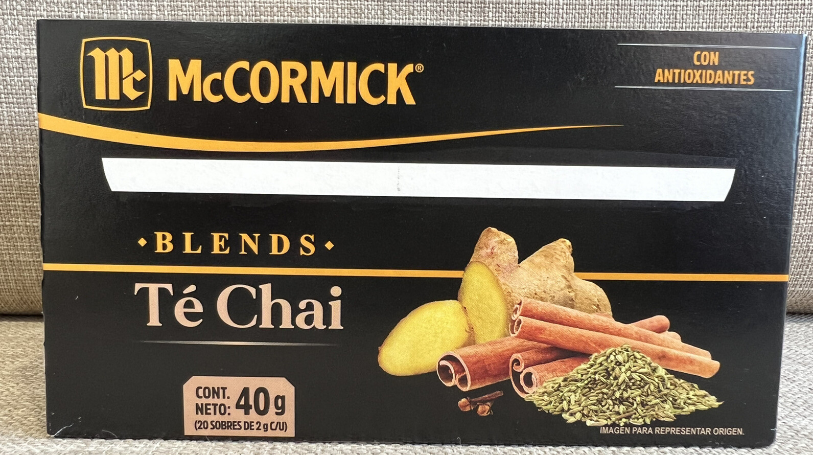Te Chai con jengibre te negro cardamomo canela clavo molido pimienta negra 20 te