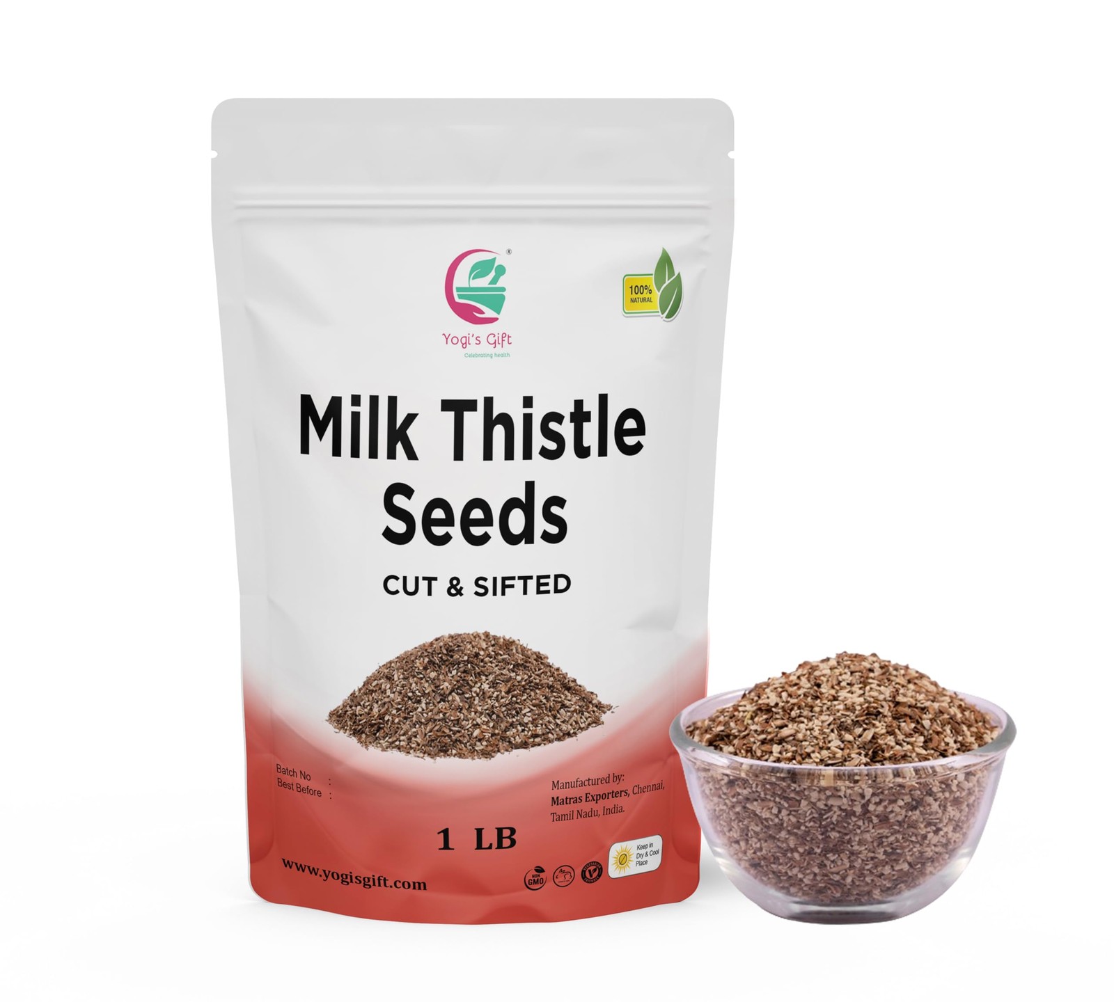 Milk Thistle Tea Seeds 1 LB, Cut and Sifted, 100% Natural for Herbal Tea, DIY…
