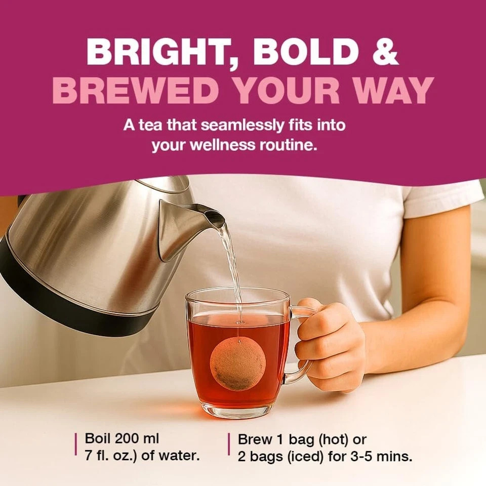 HANDPICK, Organic Hibiscus Tea Bags (100 Tea Bags) | Caffeine-Free, 100% Natural