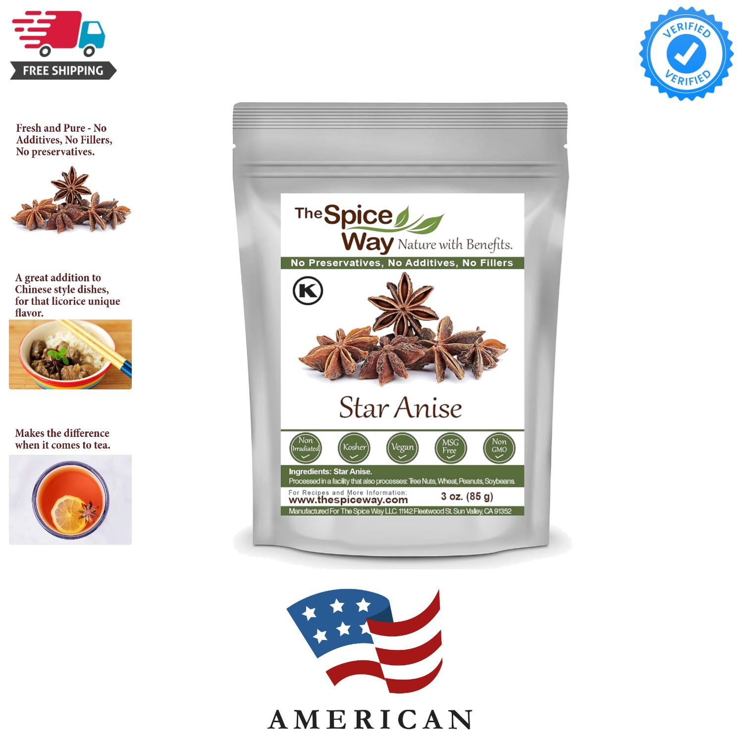 Star Anise – whole star anise 3 oz great for baking and tea