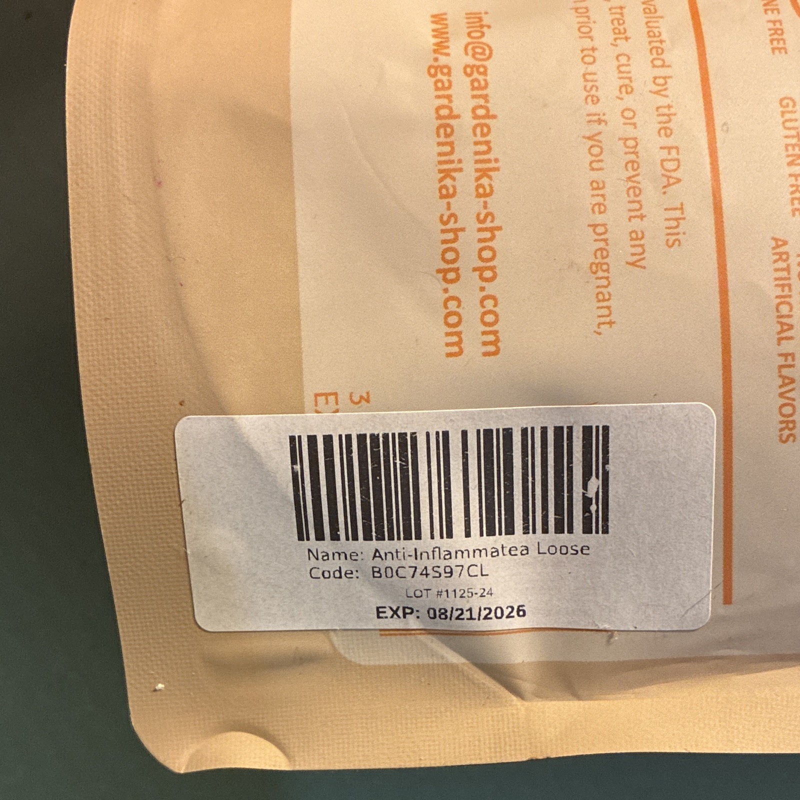 Gardenika Anti-Inflammatea USDA Organic Loose Leaf Tea, Caffeine Free 4 oz