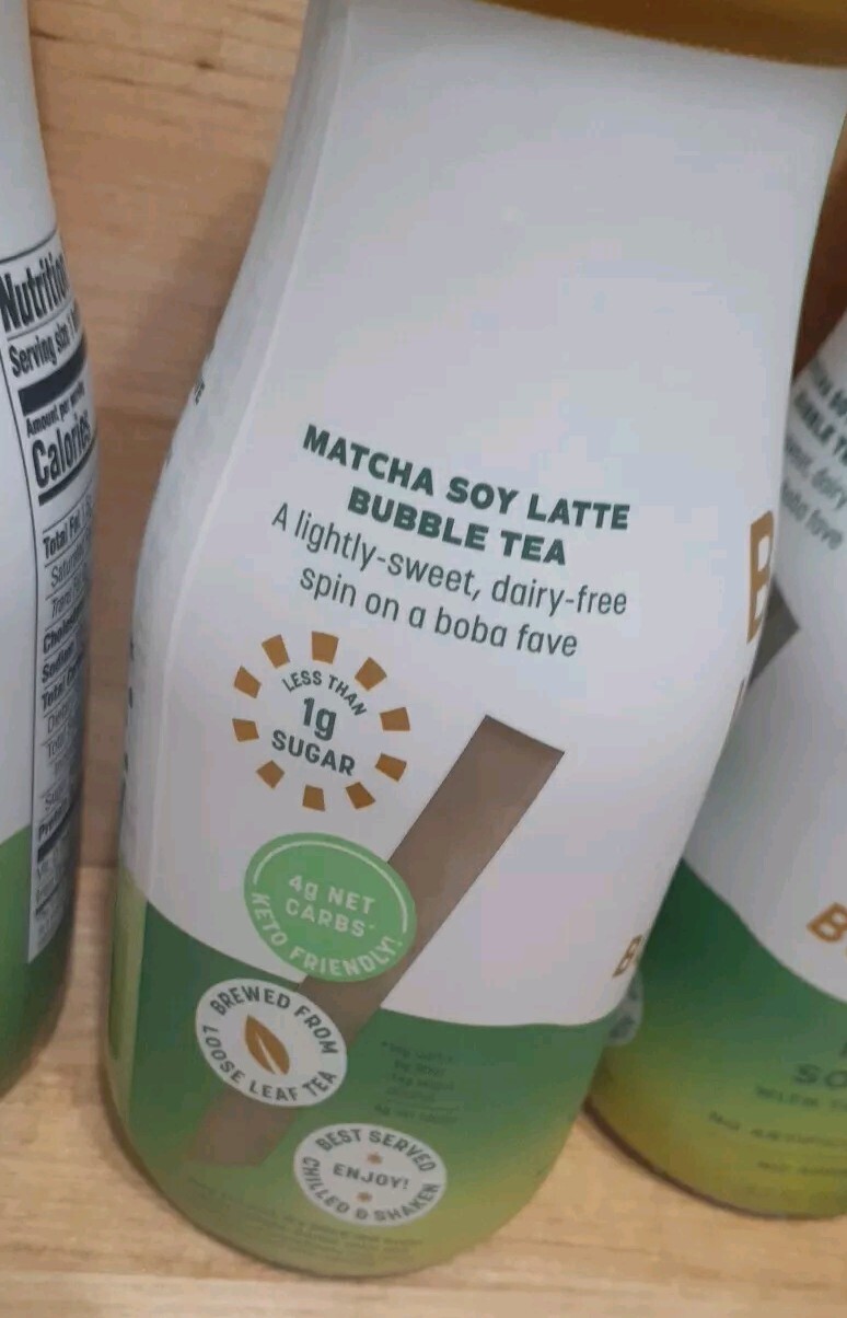 6 BTLS: BUB LUV BUBBLE BOBA TEA MATCHA SOY LATTE tapioca pearls LO sugar KETO