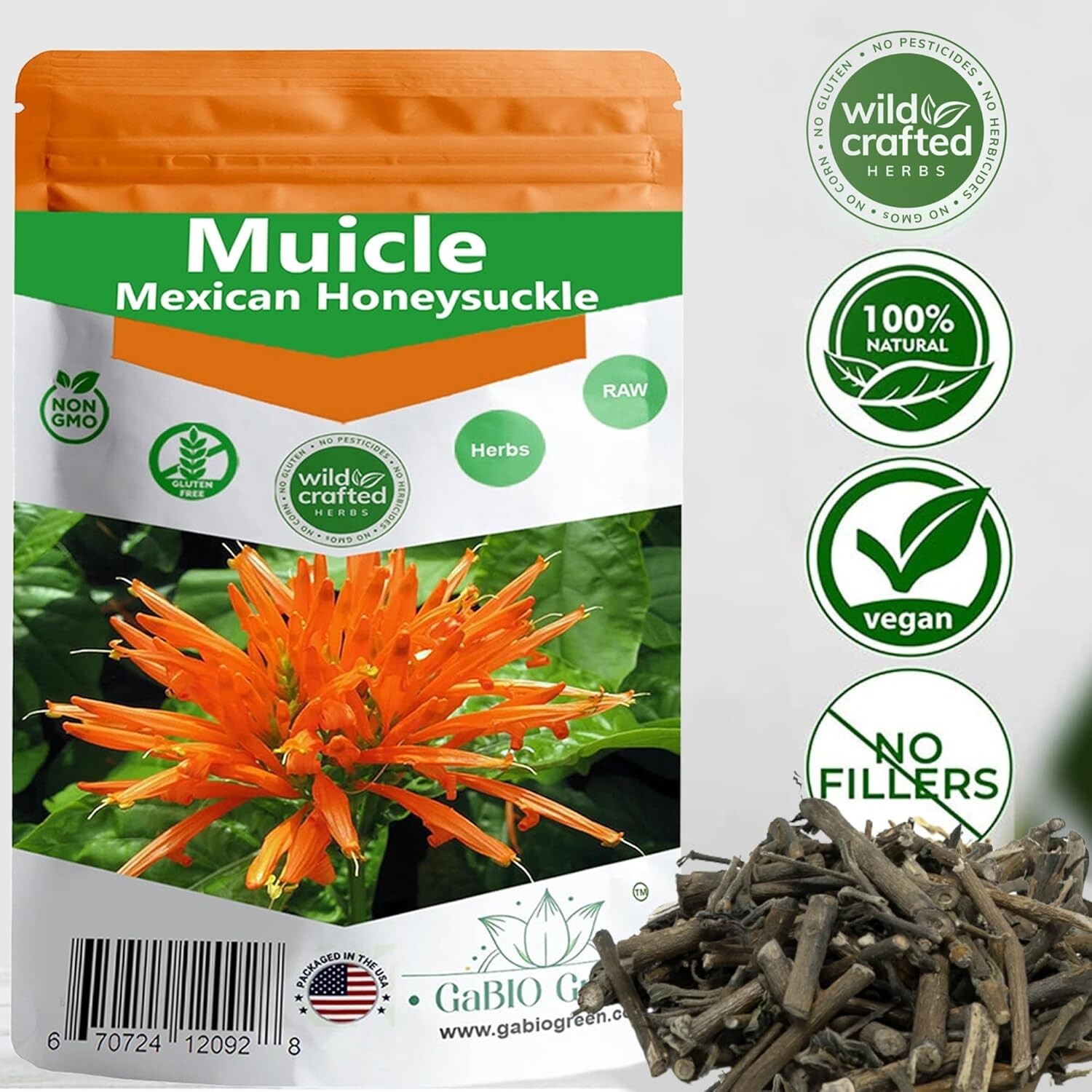Muicle Mexican Honeysuckle Hierba tea 2 oz 100 % natural ,Gabio Green herbs (2 o