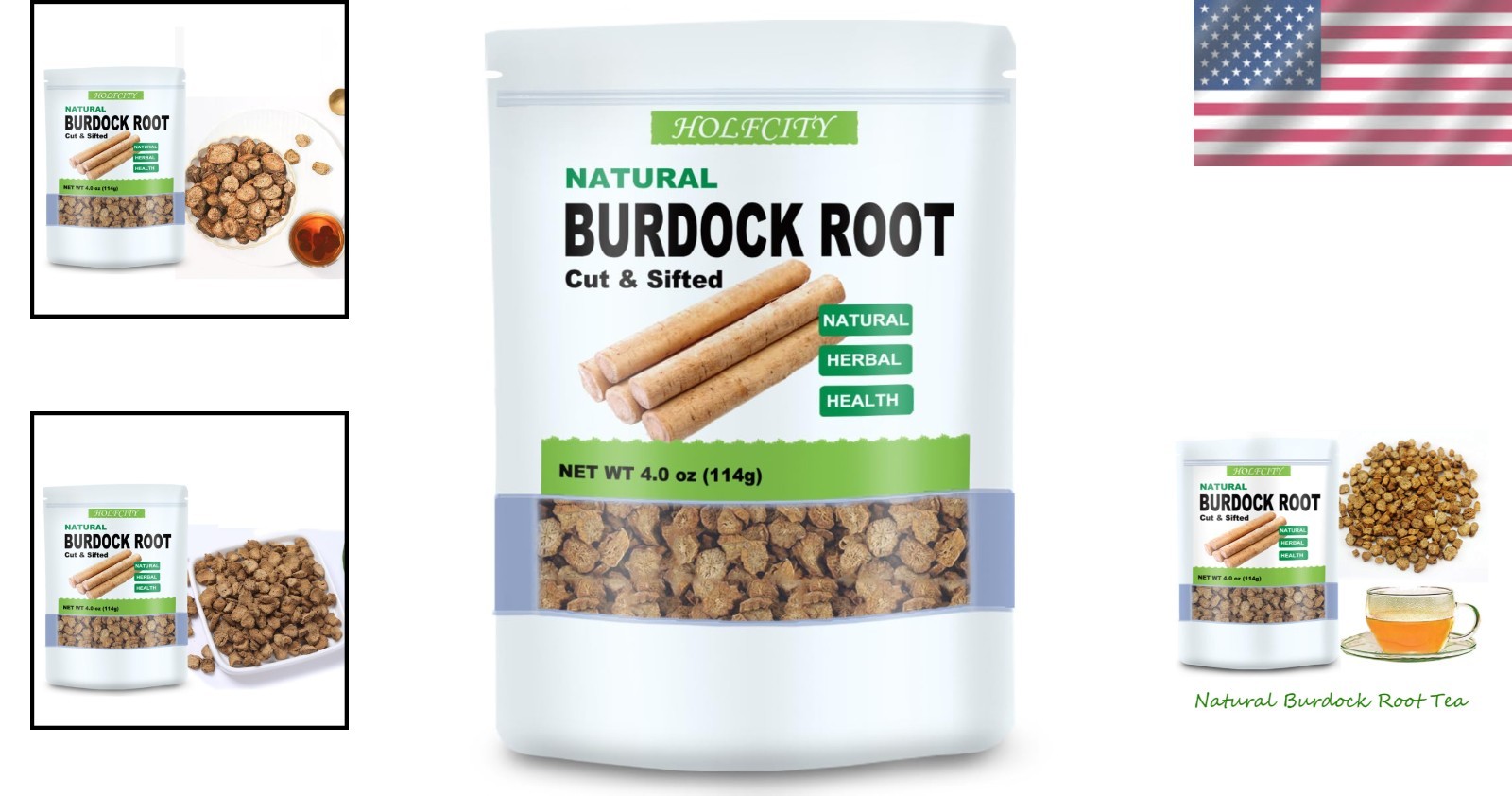 Cut & Sifted Burdock Root Tea, 4oz Herbal Granules – Quality & Freshness