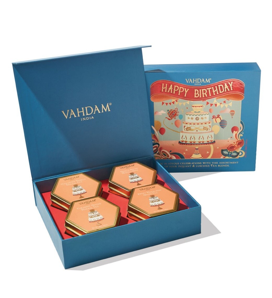 VAHDAM, Happy Birthday, Tea Gift Set, 4 Teas Free Shipping