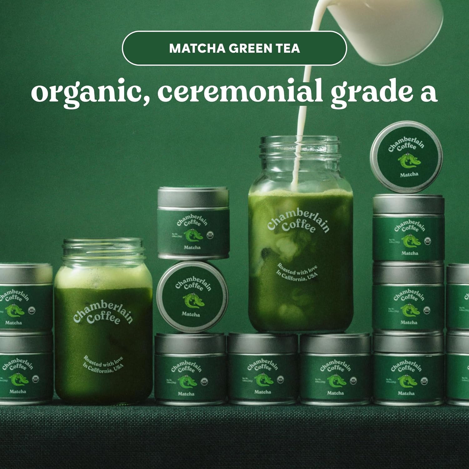 Chamberlain Coffee Matcha Powder 30g, 2 Pack, Organic, Ceremonial Grade
