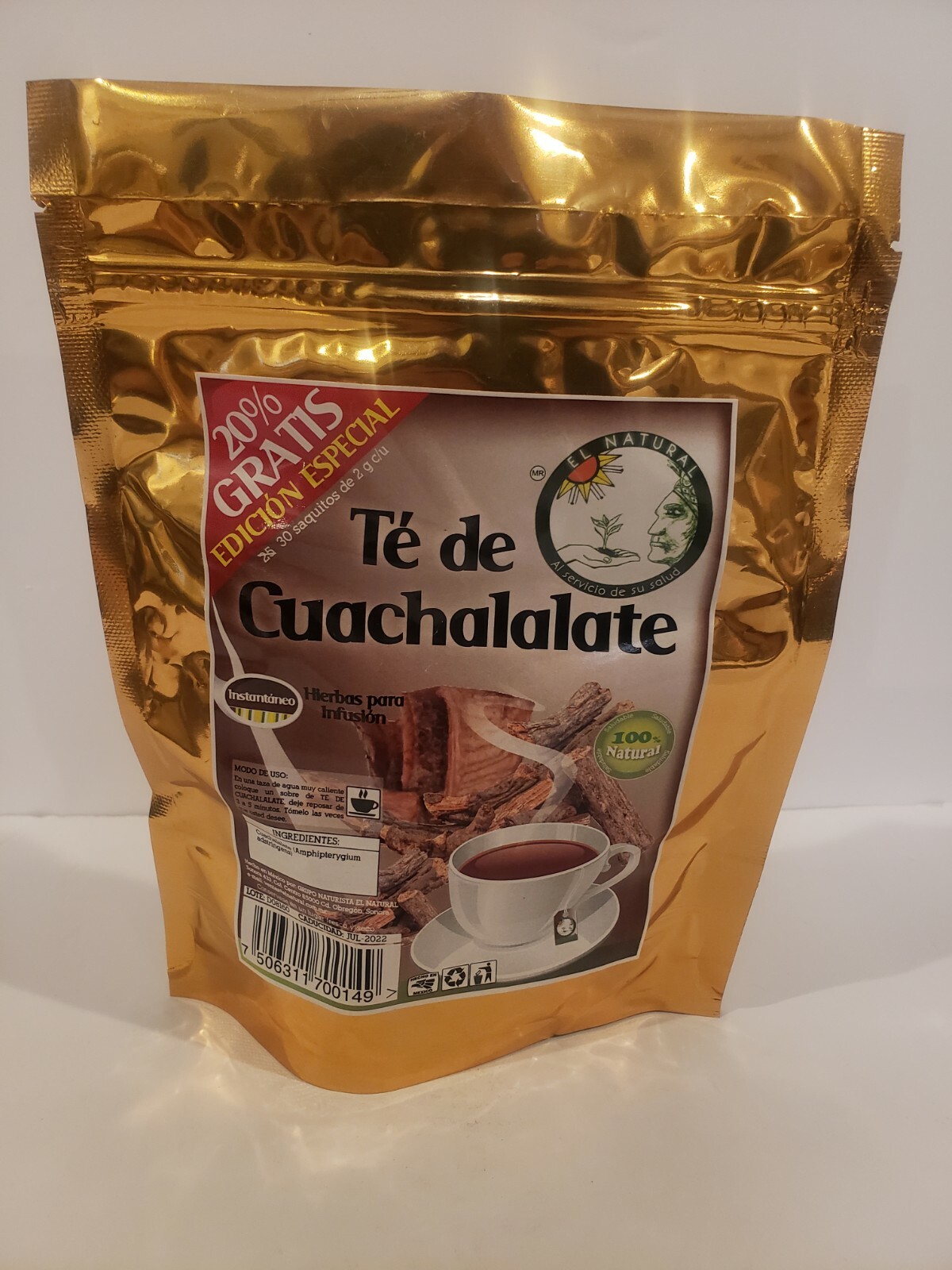 TE  DE CUACHALALATE TEA 30 SOBRES/BAGS” Ulceras, Problemas Hepáticos, Renales”
