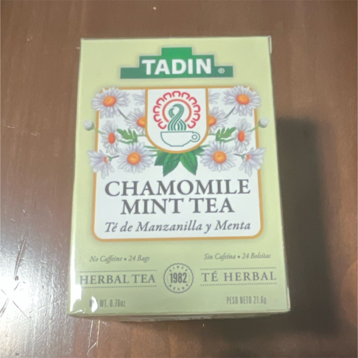 Tadin Chamomile Mint Tea & Infusion Bagged Herbal Caffeine Free 24 Bags Pantry