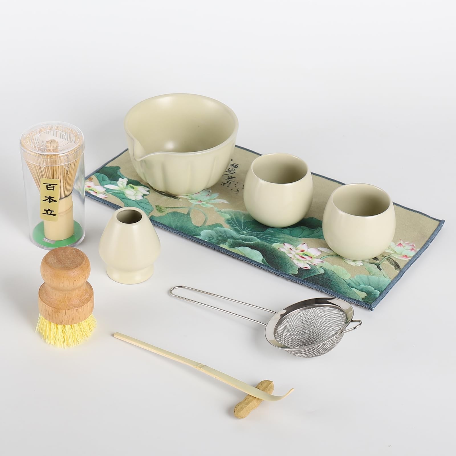 10 PCS Matcha Whisk Set 13 Oz With 2 Cups Complete Kit For Tea Ceremony