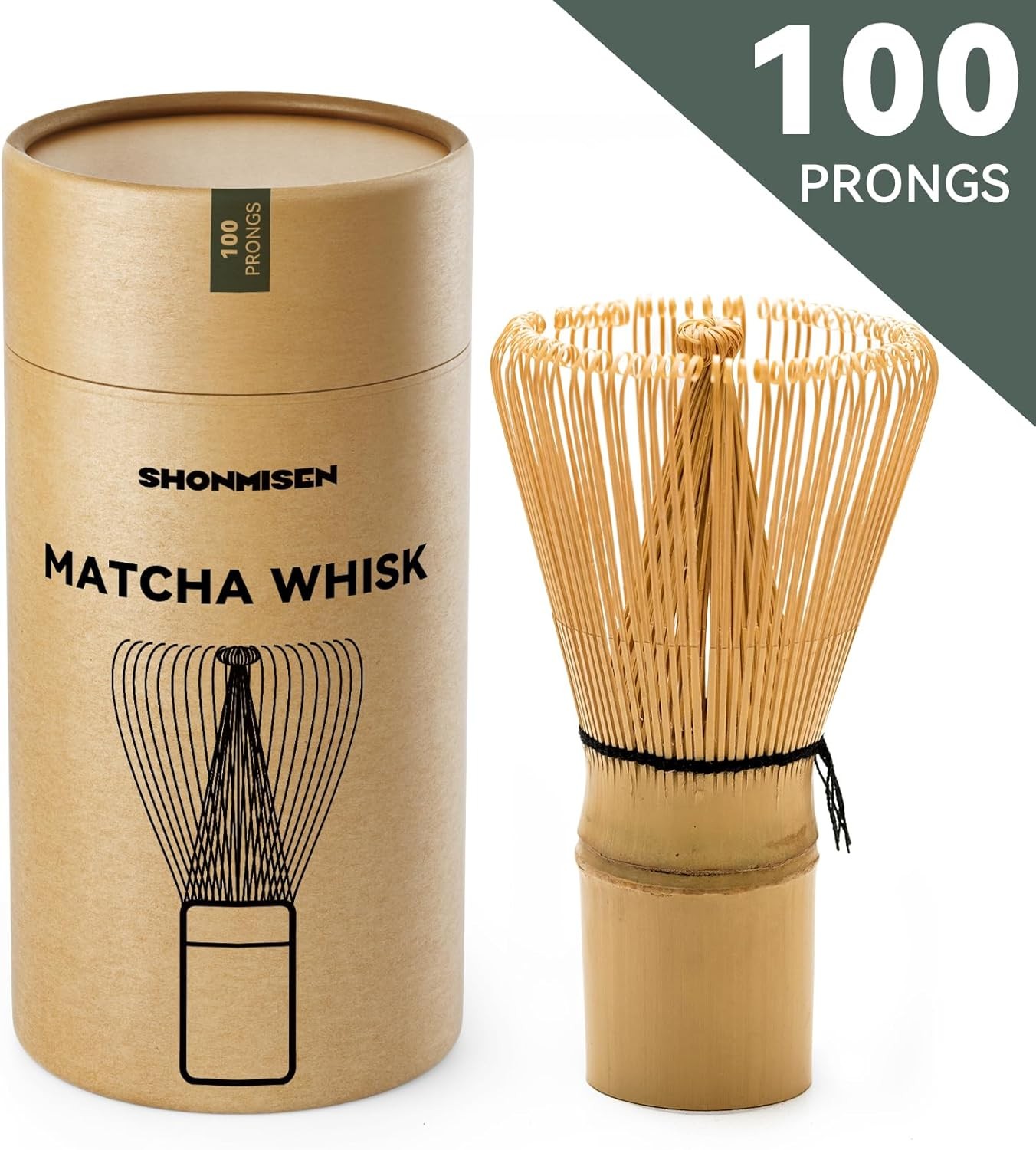 Bamboo Matcha Whisk 80/100/120 Prong Traditional Japanese Chasen Matcha Stirrer