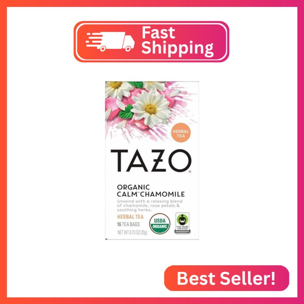 TAZO Calm Chamomile Herbal Tea Bags, Caffeine Free Blend, 16 Total Tea Bags