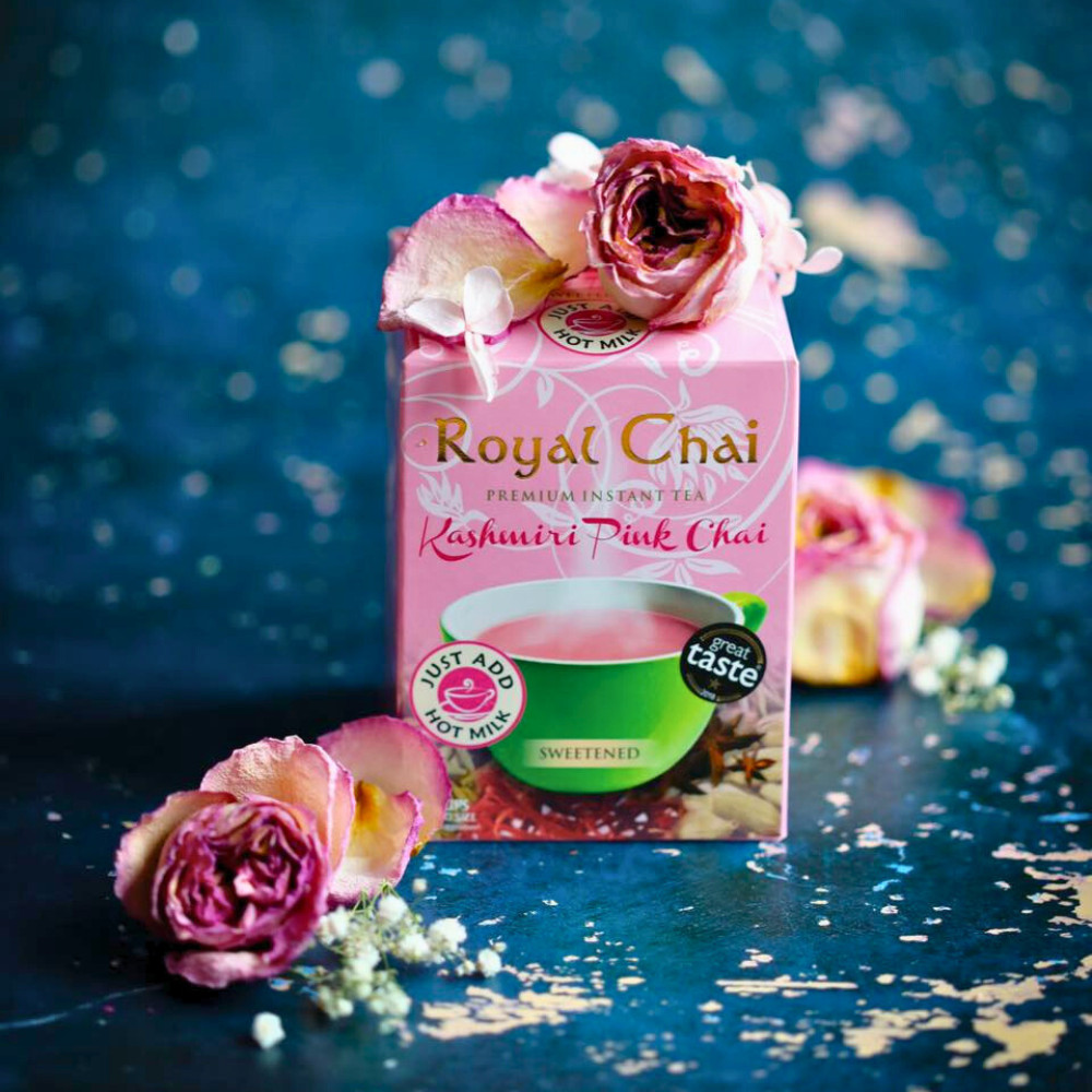 ‎Royal Chai Kashmiri Pink Chai Sweetened 10 Count Single Box Premium Instant Tea