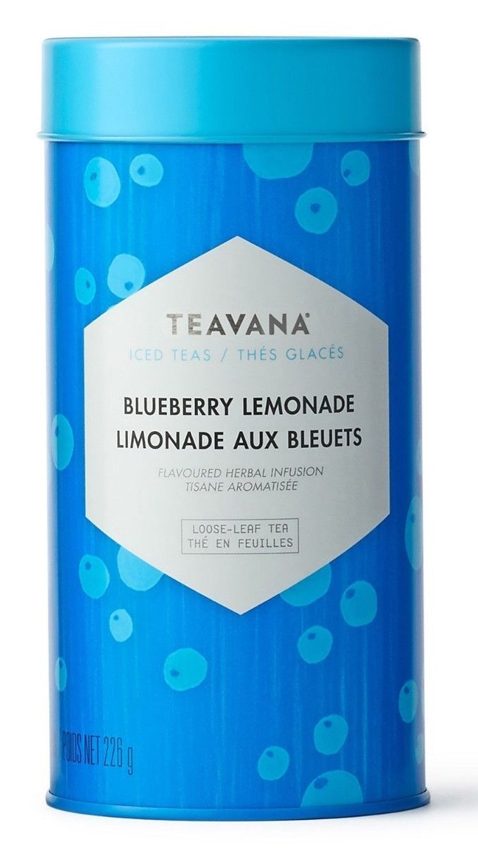 Teavana Blueberry Lemonade Herbal Tea Sealed 8 oz Bag Tin Canister Caffeine Free