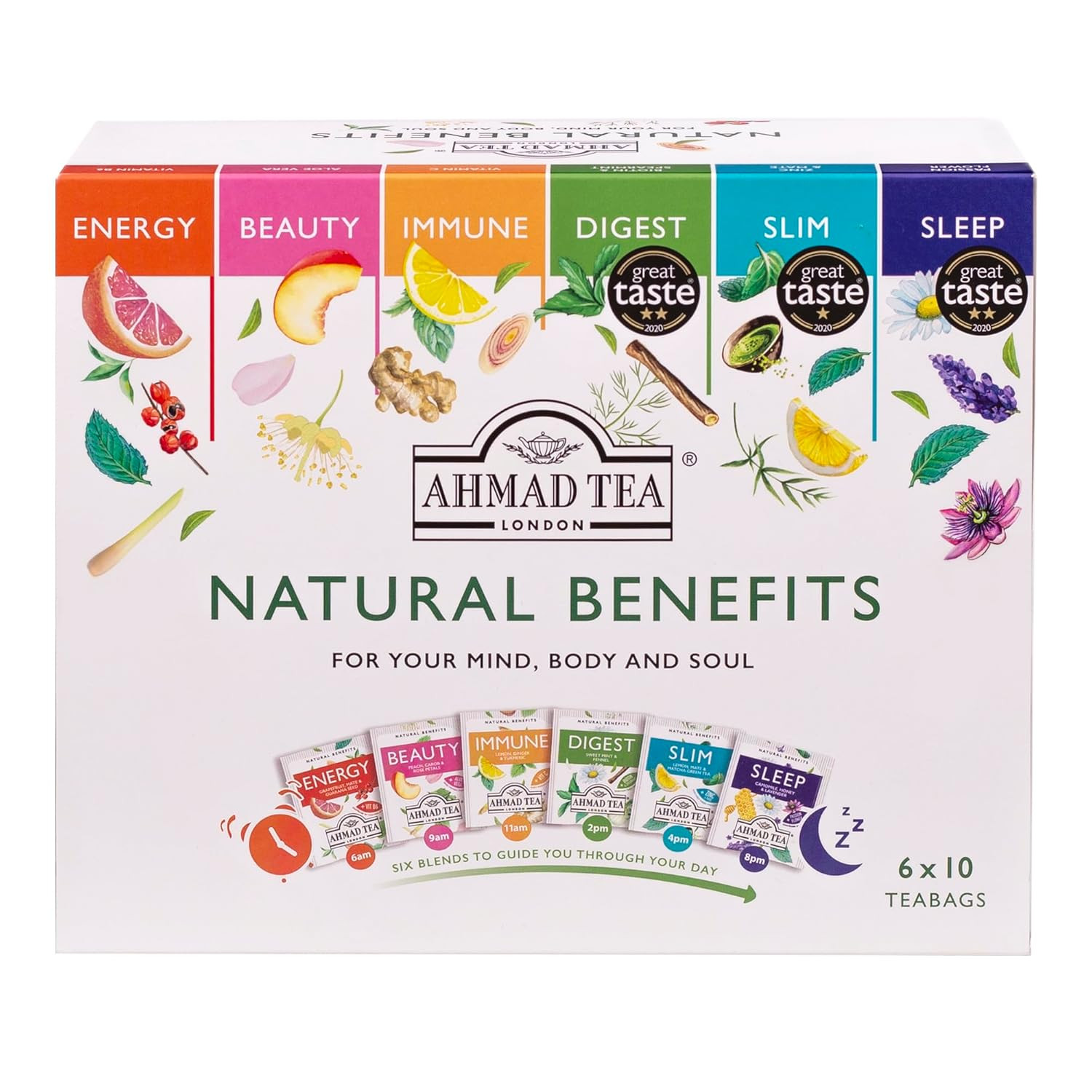 Black Tea, Classic Selection Pack Teabags, 60 Foil Teabags – Caffeinated, Decaff