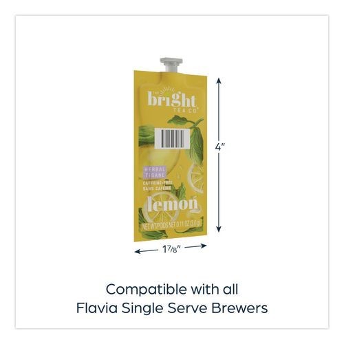 Flavia The Bright Tea Co. Lemon Herbal Tea Freshpack, 100/Carton