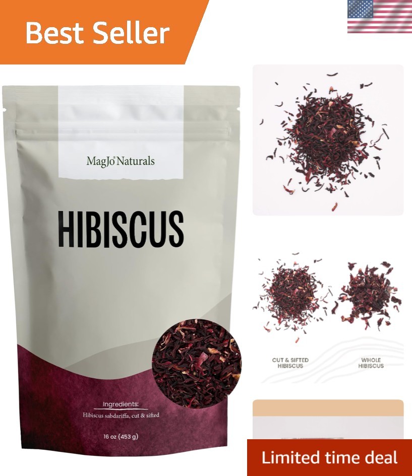 16oz Hibiscus Tea – Cut & Sifted Flor de Jamaica in Resealable Pouch