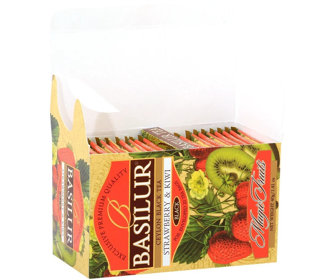 Basilur Strawberry and Kiwi Premium Ceylon Tea 20 Tea Bags