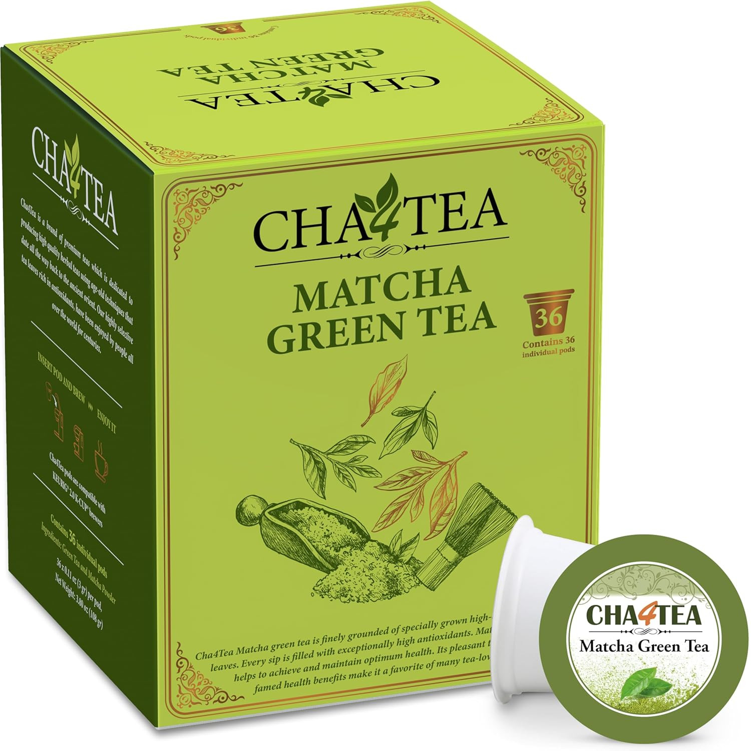 36-Count Matcha Green Tea Pods for Keurig Brewing Systems