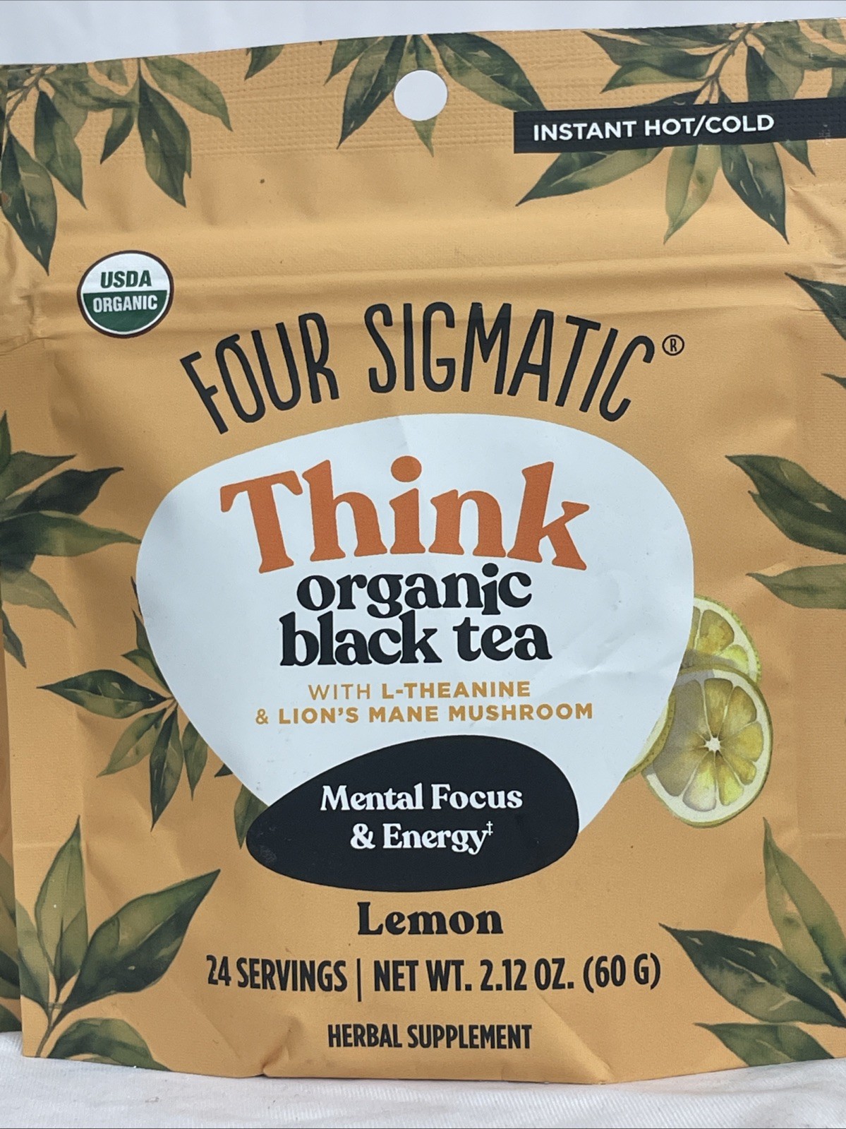 Four Sigmatic Think Organic Black Tea Lemon 6 Pack Lions Mane Focus Energy