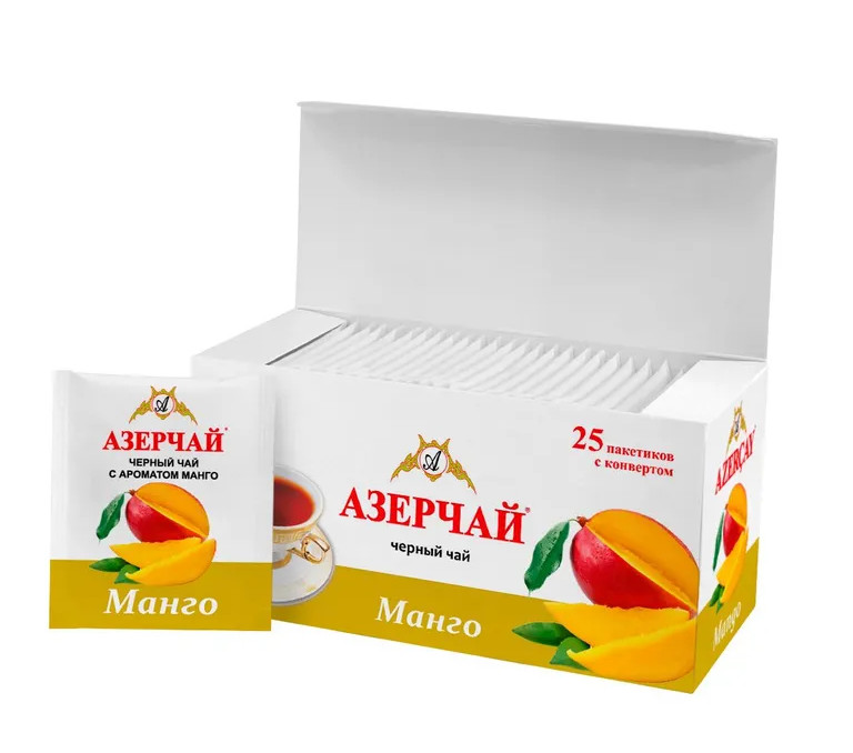 Azertea Mango Flavoured Black Tea – Азерчай- 25 Tea Bags – Azercay – Azerbaijan