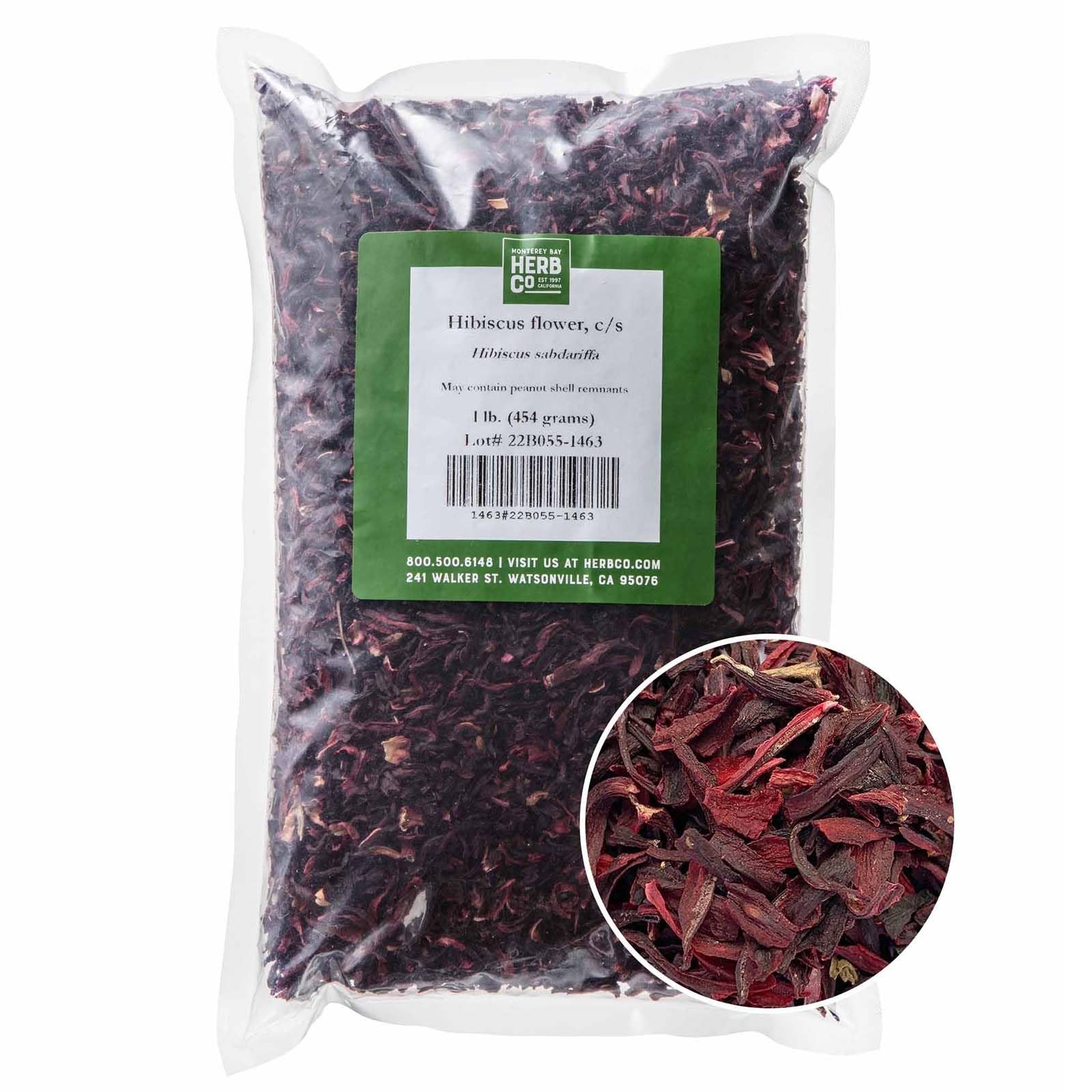 Organic Hibiscus Flower Cut & Sifted, by Herb Co, Hibiscus Sabdariffa, from G…