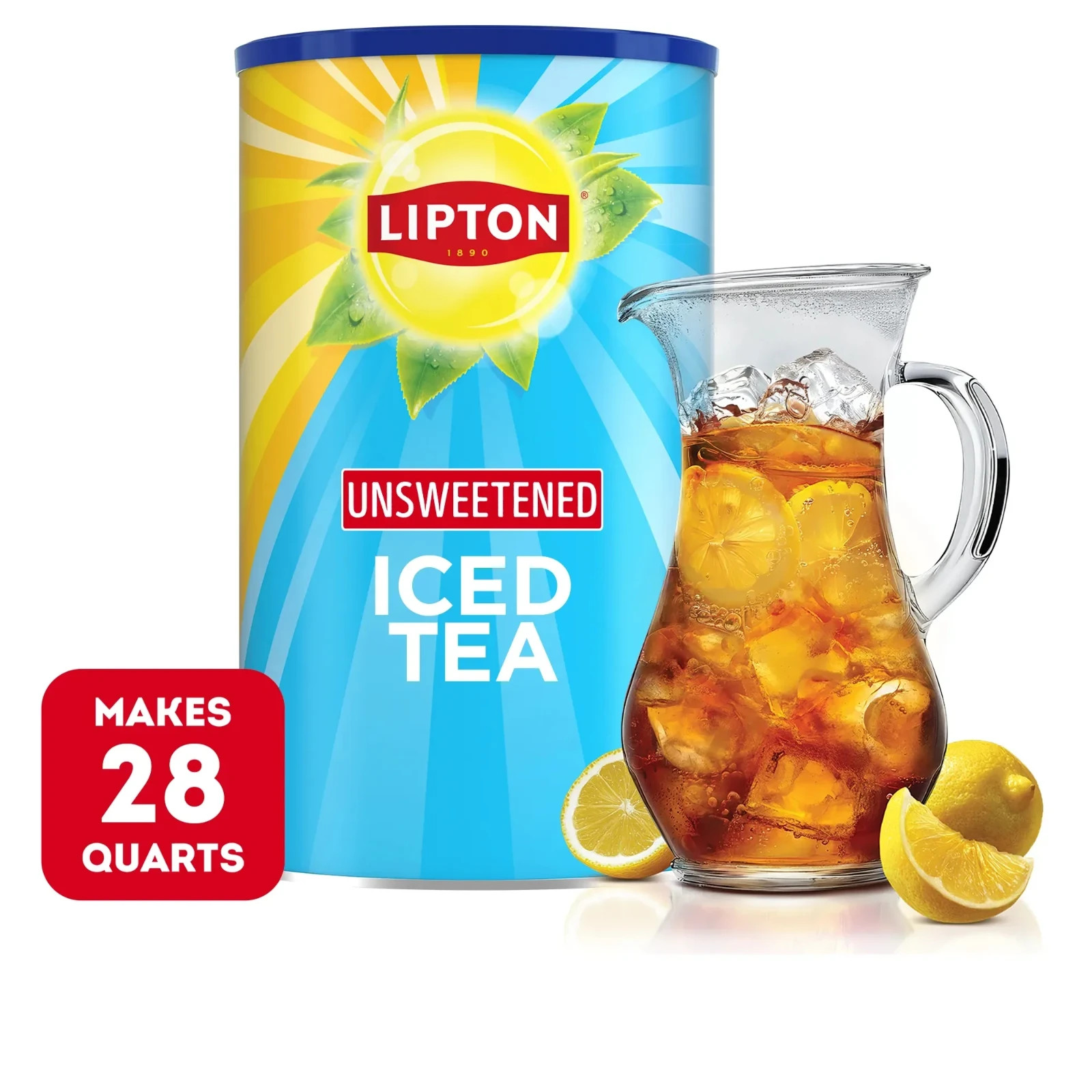 Lipton Unsweetened Black Tea Iced Tea Mix, 28 Quarts