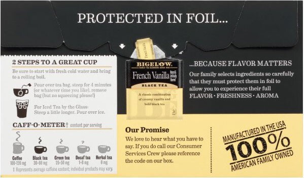 Bigelow French Vanilla Black Tea – 20 tea bags