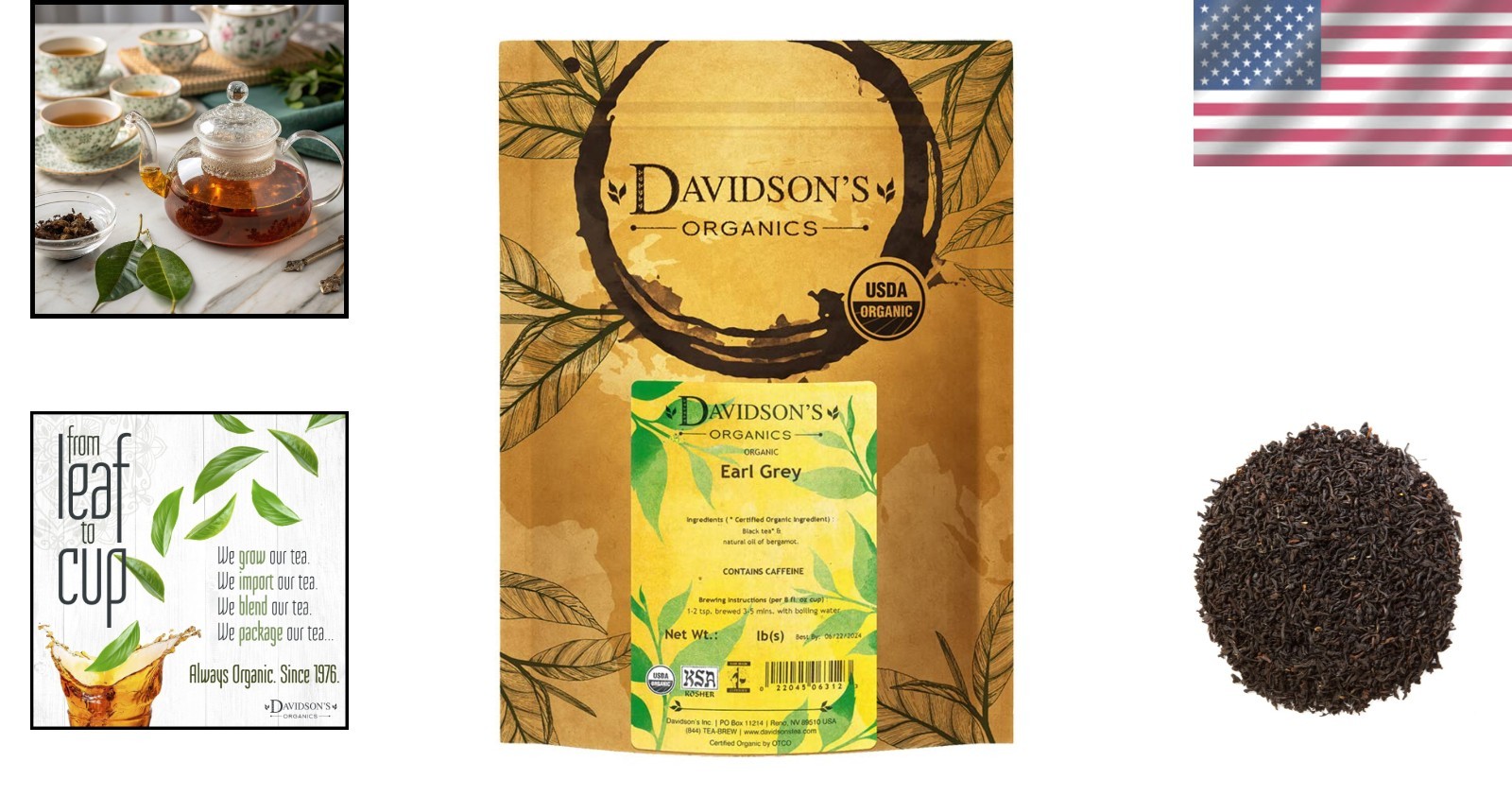 Davidson’s Organics Citrus Earl Grey Tea – 16oz Loose Leaf