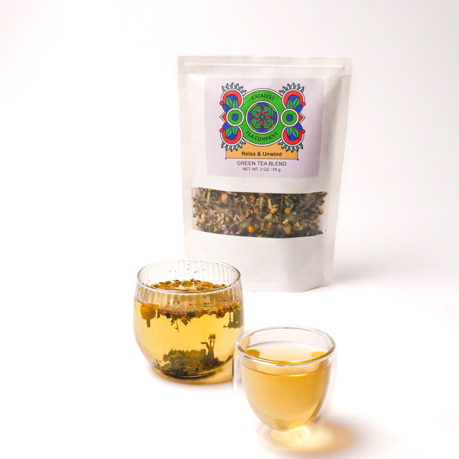 Relax & Unwind Green Tea Blend | Sencha Green Tea with Chamomile, Peppermint