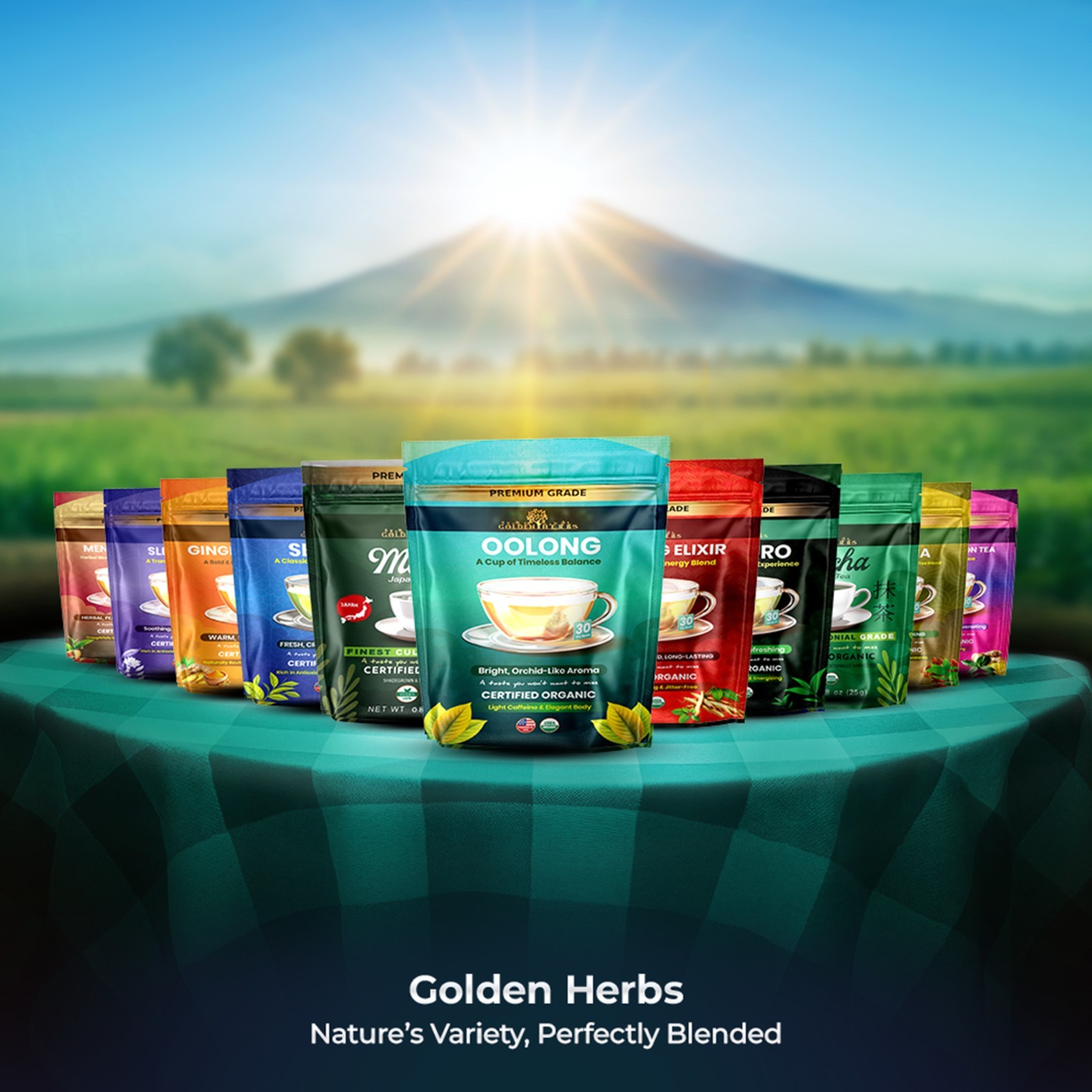 Golden Herbs Japanese Oolong Tea Lightly Oxidized for Smooth Flavor & Aromatic