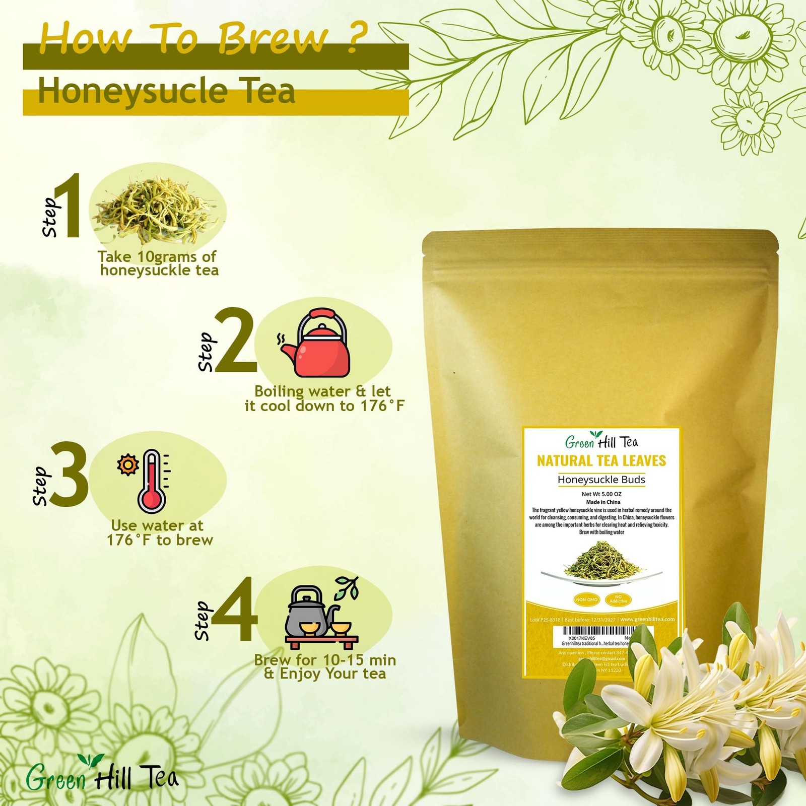 Greenhilltea traditional health herbs, Premium 5 Ounce (Pack of 1)