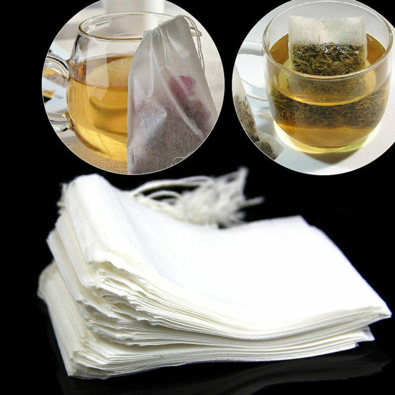 Empty Non-Woven Tea Filter Infuser Bags w/ Drawstring Heat Seal Filter Fabric