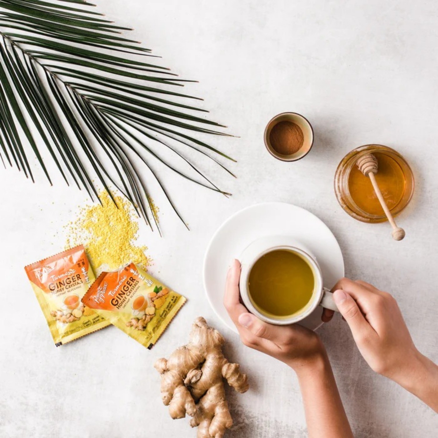 Turmeric Ginger Tea Instant Ginger Honey Crystals, 25 Sachets -Prince of Peace