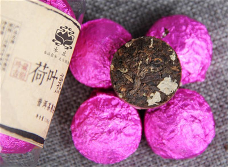 100g China Yunnan Puer Tea Lotus Leaf Pu-erh Tuo Cha Small Canned Pu Er Ripe Tea