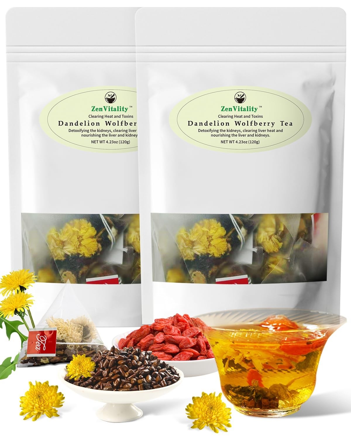 Dandelion Goji Berry Tea – Earthy Flavor with Health Benefits (24 Count)