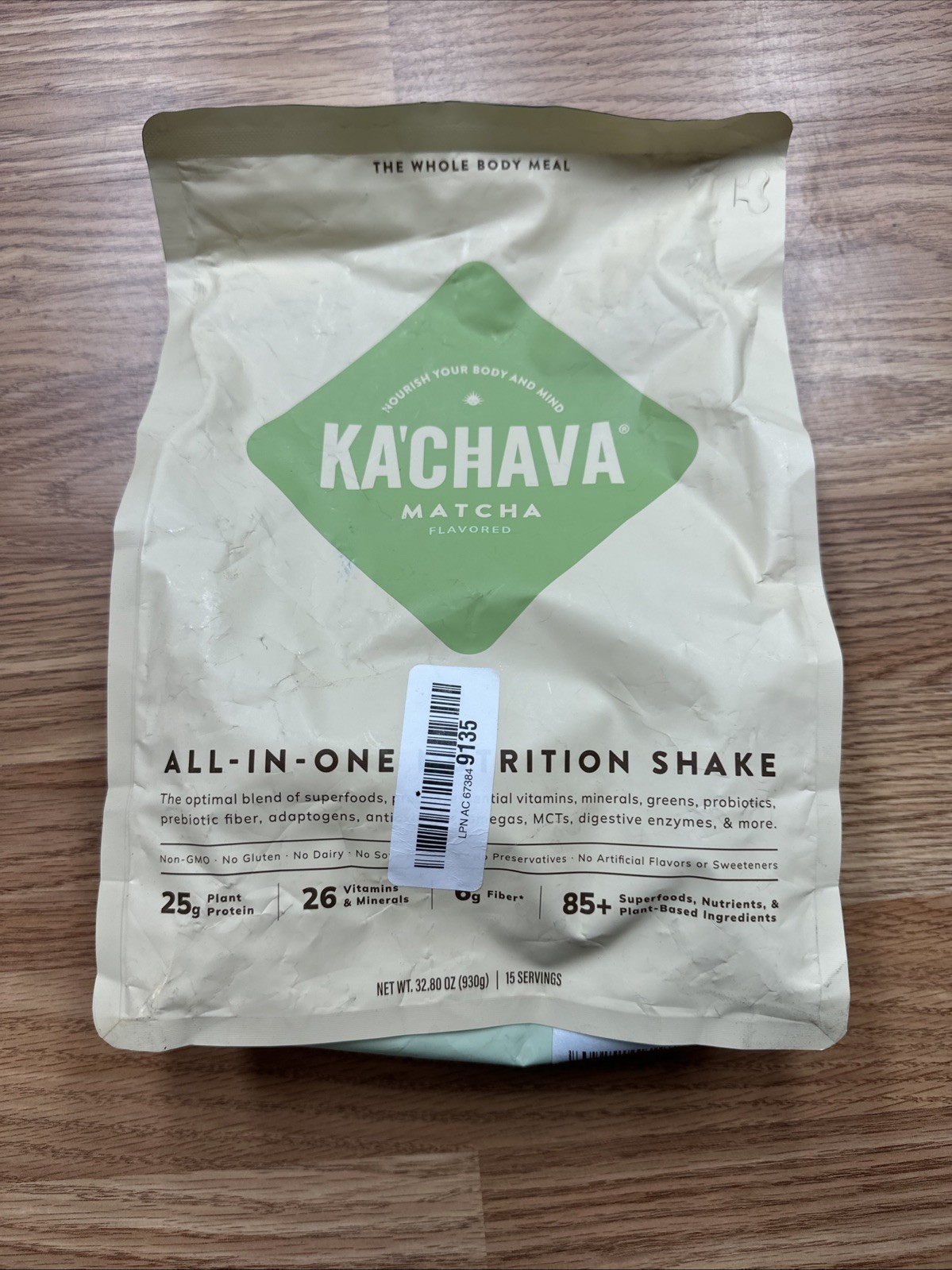 Kachava Matcha Bag 32.8 Oz 15 Servings 11/2026