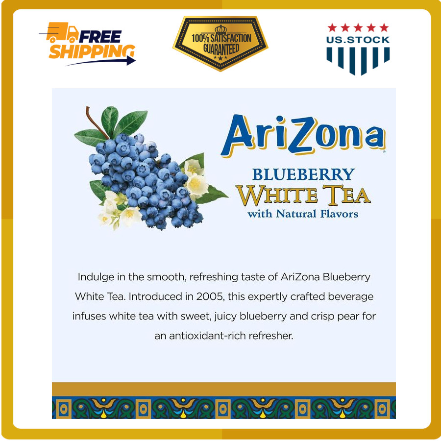 Blueberry White Tea, Big Can, 22 Fl Oz, Pack of 12