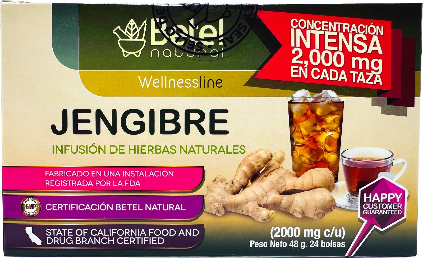 Jengibre Tea / Ginger Tea by Betel Natural – Amazing Gastric Support – 30 Tea Ba