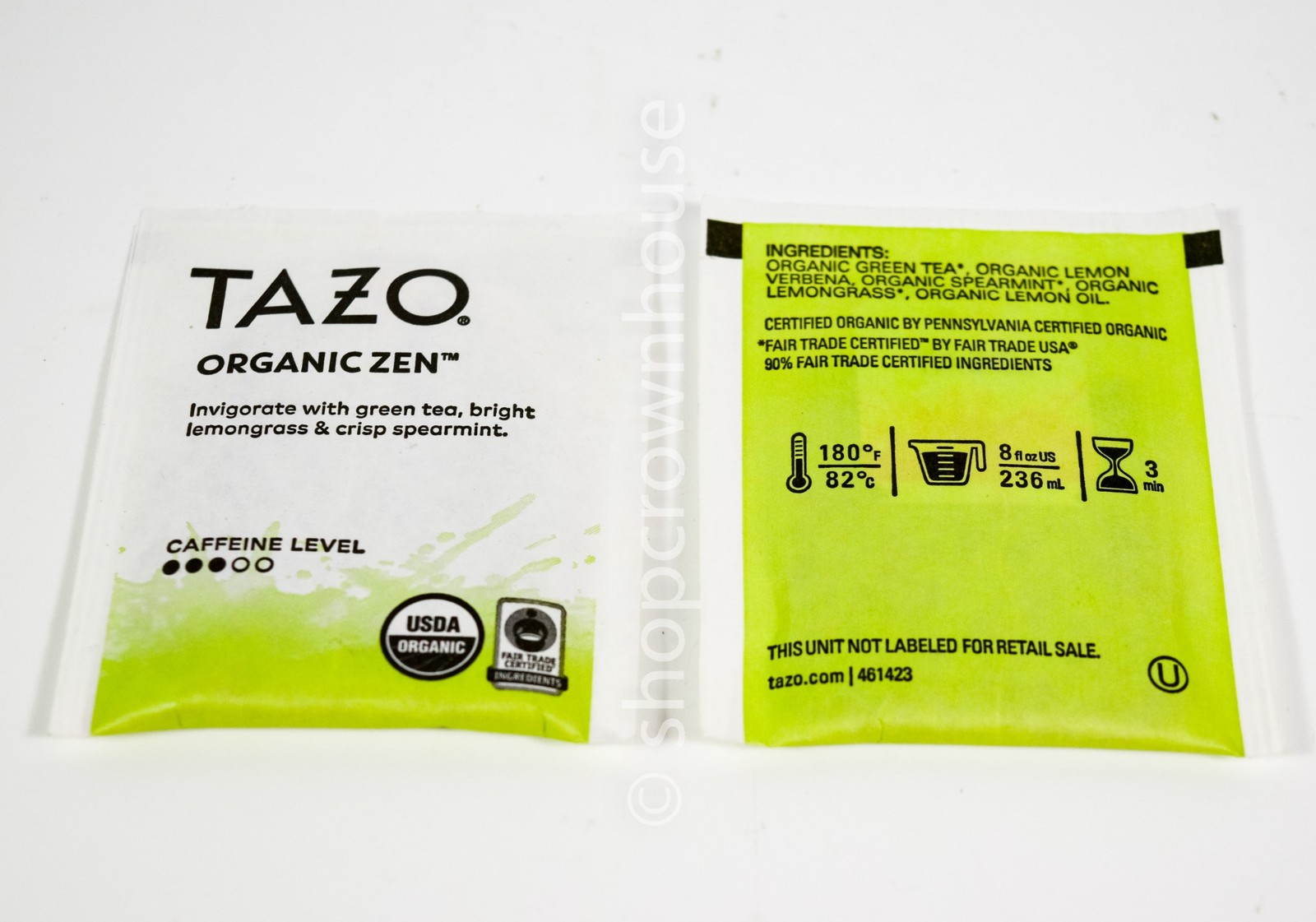 34 Tazo Organic ZEN Tea sealed Bag Caffeine Kosher